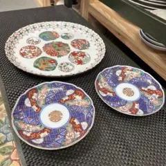 和皿 扇面花柄 セット 大中小4枚 | Mercari