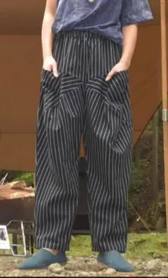 チャイハネ　ストライプルーズパンツ