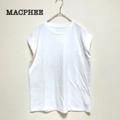 MACPHEE マカフィー　フレンチスリーブ　白　S シンプル　無地　コットンのサムネイル