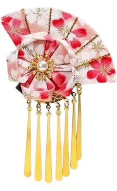 9 髪飾り フリンジ 花嫁ドライフラワー うちわ 扇子 造花 髪飾り