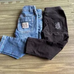 BREEZEデニムとブラックスパッツセット 90cm