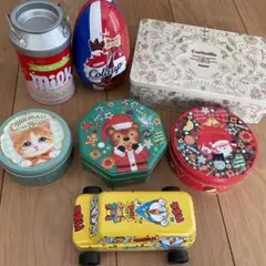 空き缶セット （猫 サンタ デザイン）ゴンチャロフコルベイユなど