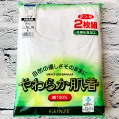 グンゼ　やわらか肌着　2枚組　GUNZE　Lサイズ　半袖　ホワイト