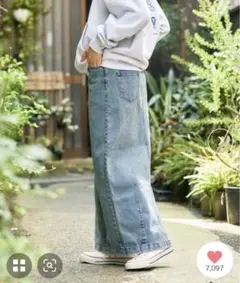 カーヴィーデニムスカート/デニム ロングスカート