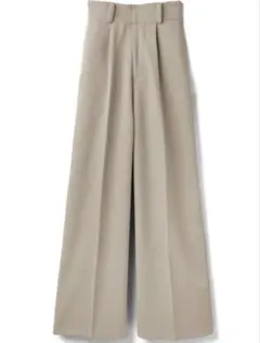センタープレスワイドタックロングパンツ[gm615] ベージュ