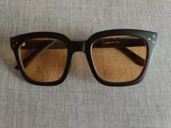 サングラス 　メガネ　マットブラック オレンジレンズ