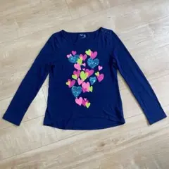 GapKids ネイビー ハート柄 Tシャツ L