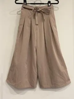 ウエストリボン付き ワイドパンツ ベージュのサムネイル