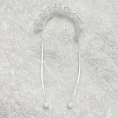 ヘッドドレス スタイ　10cm ぬいぐるみ　服　前掛け　ホワイト
