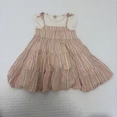 petit main ワンピース　夏服　キッズ　女の子　ストライプ　110cm
