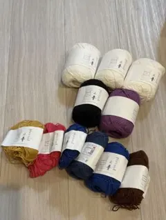 コットンニィートS ホワイト 3玉 ブラック パープル等