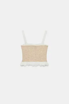 ZARA ビスチェ トップス ベージュ ホワイトのサムネイル
