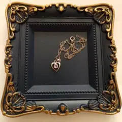 チ*ス様 ハート型紫色ストーンシルバーネックレス