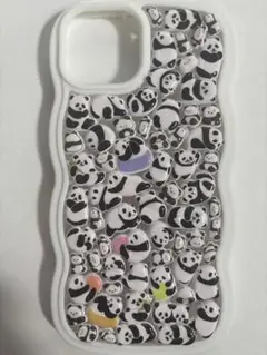 パンダ　ぷくぷくシール　パンダ柄　iPhone15ケース　パンダまみれ