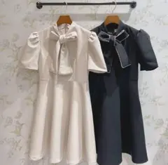 【AnMILLE】アンミールリボンパールミニOPワンピースアイボリー