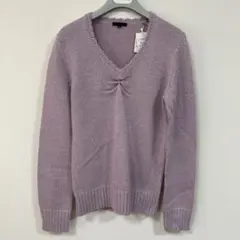 薄紫 Vネックセーター Mサイズ