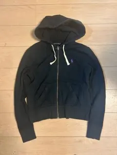 poloralphLauren ジップパーカー　短丈　黒　y2k swag