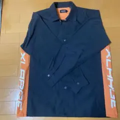 XLARGE 長袖シャツ L 黒/オレンジ　 ワークシャツ　ナイロン