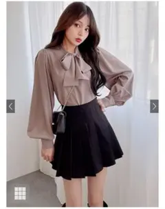 GRL完売品＊新品タグ付き＊ボウタイブラウス モカ