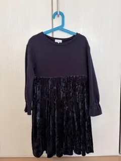 ネイビー ベロア ワンピース 125cm