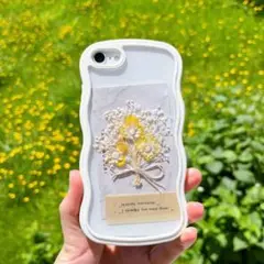 【158】インナーシート　ドライフラワー　スマホ　ミニブーケ　 紫陽花