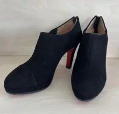 carino スエード レザー ショートブーツ ブーティ 23cm ブラック美品