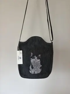 Manhattaner's 猫刺繍 デニム ショルダーバッグのサムネイル