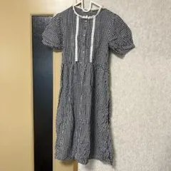 ギンガムチェック 半袖シャツワンピース