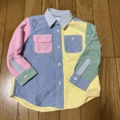 【美品】ラルフローレン：ベビー ９０ｃｍ バイカラー 長袖シャツ