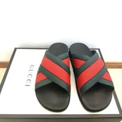 GUCCI ラバーサンダル クロスストラップ レッド グリーン 40 GUCCI ラバーサンダル クロスストラップ レッド グリーン 40 - メルカリ