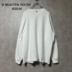 新品 訳あり H BEAUTY&YOUTH ホワイト 長袖カットソー M