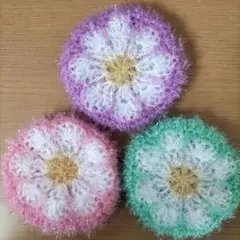 お花の韓国たわし　3枚セット♪のサムネイル