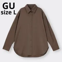 未使用品　GU サテンオーバーサイズ長袖シャツのサムネイル