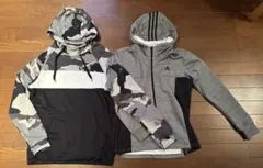 Nike/Adidas フード付き長袖パーカー M