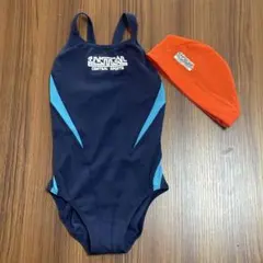 セントラルスポーツ　水着120cm オレンジ帽