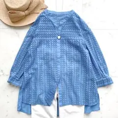 HADINATA BATIK 刺繍 フレンチスリーブ ブラウス ホワイト M - メルカリ