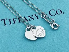 f016 美品　ティファニー　リターントゥ　ダブル　ハート　ネックレス　925
