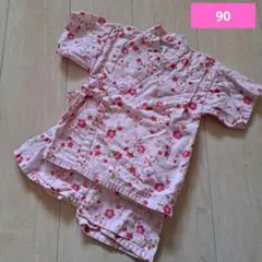 甚平　90cm　女の子　浴衣　花柄ピンク