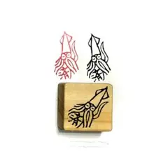 H2111.消しゴムはんこ(スタンプ)イカ 済