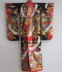 花魁衣装 黒地 牡丹柄 振袖 帯セット - メルカリ