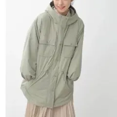 earth 中綿ハーフコート　ライトカーキ　新品