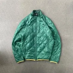 adidas y2k 中綿ジャケット　グリーン　光沢　ダイヤキルト