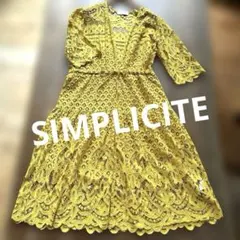 SIMPLICITE マスタードイエロー　総レースカーディガン・レースガウンのサムネイル