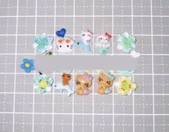 夏ネイル　ネイパ　日焼けキティ　イルカ　ブルー系