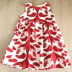 赤と白のパンダ柄ノースリーブワンピース