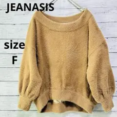 JEANASIS ブラウンなめらかシャギーニット　長袖カットソー　Fサイズ
