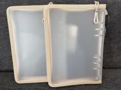 【未使用品】6リングファイル A5 シール帳 ベージュ 2個セット ダイソー