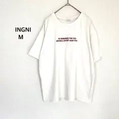 INGNI イング◉半袖Tシャツ カットソー アイボリー ロゴ刺繍 カジュアル