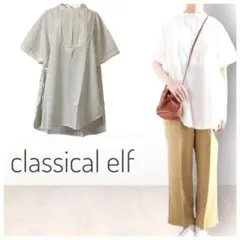1枚で主役級✨【ClassicalElf 】サイドリボンバックヘンリーブラウス