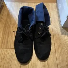 スエード折り返しシューズ